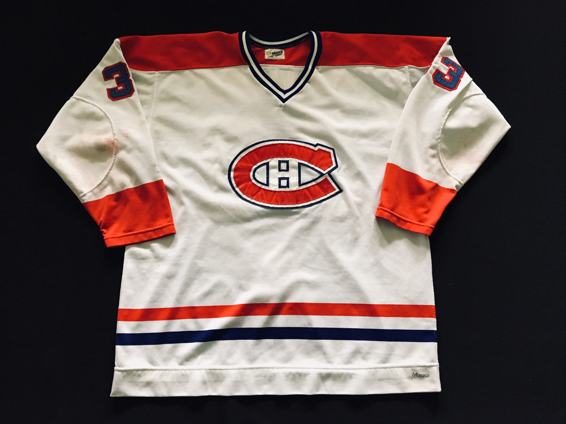Vintage 80s NHL Montreal Canadiens Maska Sport Knit #10 Jersey