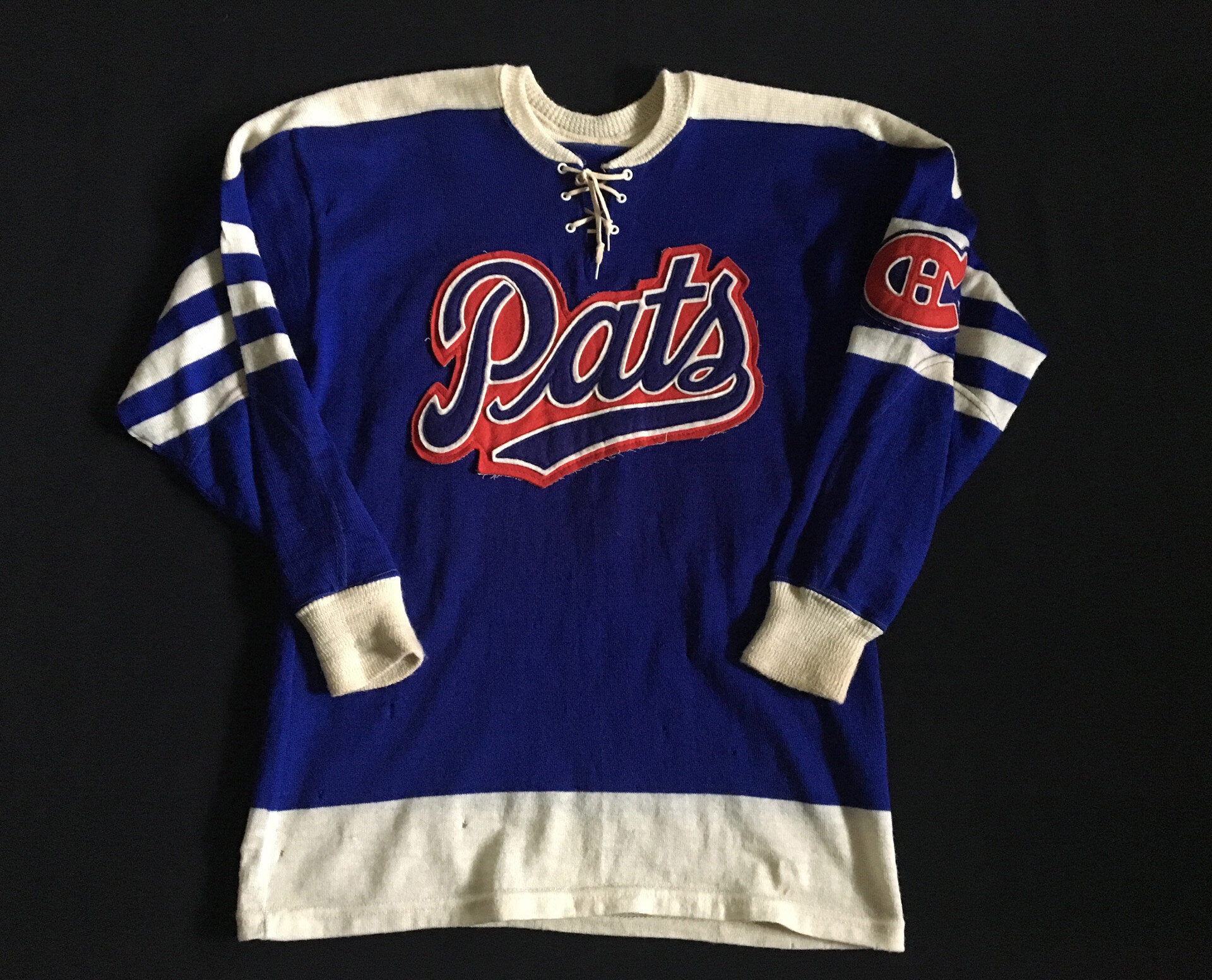 SOLD - 1950-60's Regina Pats WCJHL/SJHL # 20 Game Worn Jersey