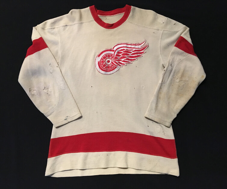 Detroit Red Wings Late-1950s Early-1960s Game-Worn Wool Jersey 